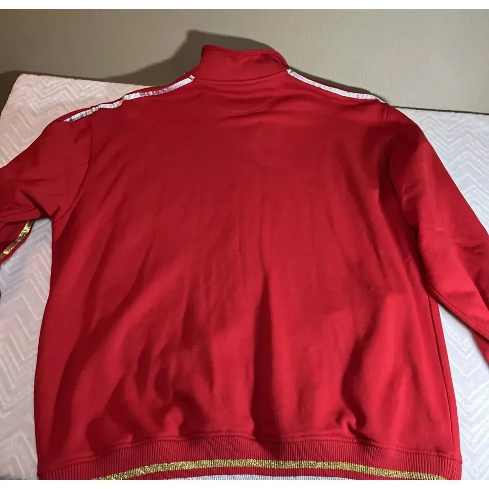 Vtg Southpole Men's XXL Track Jacket Full Zip Embroidered Y2K Hip Hop Red Gold**